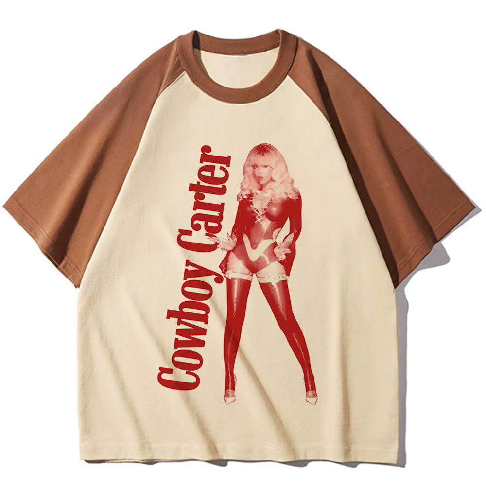 Beyonce Cowboy Carter t-shirt femme hip hop années 2000 harajuku confortable respirant coréen vêteme