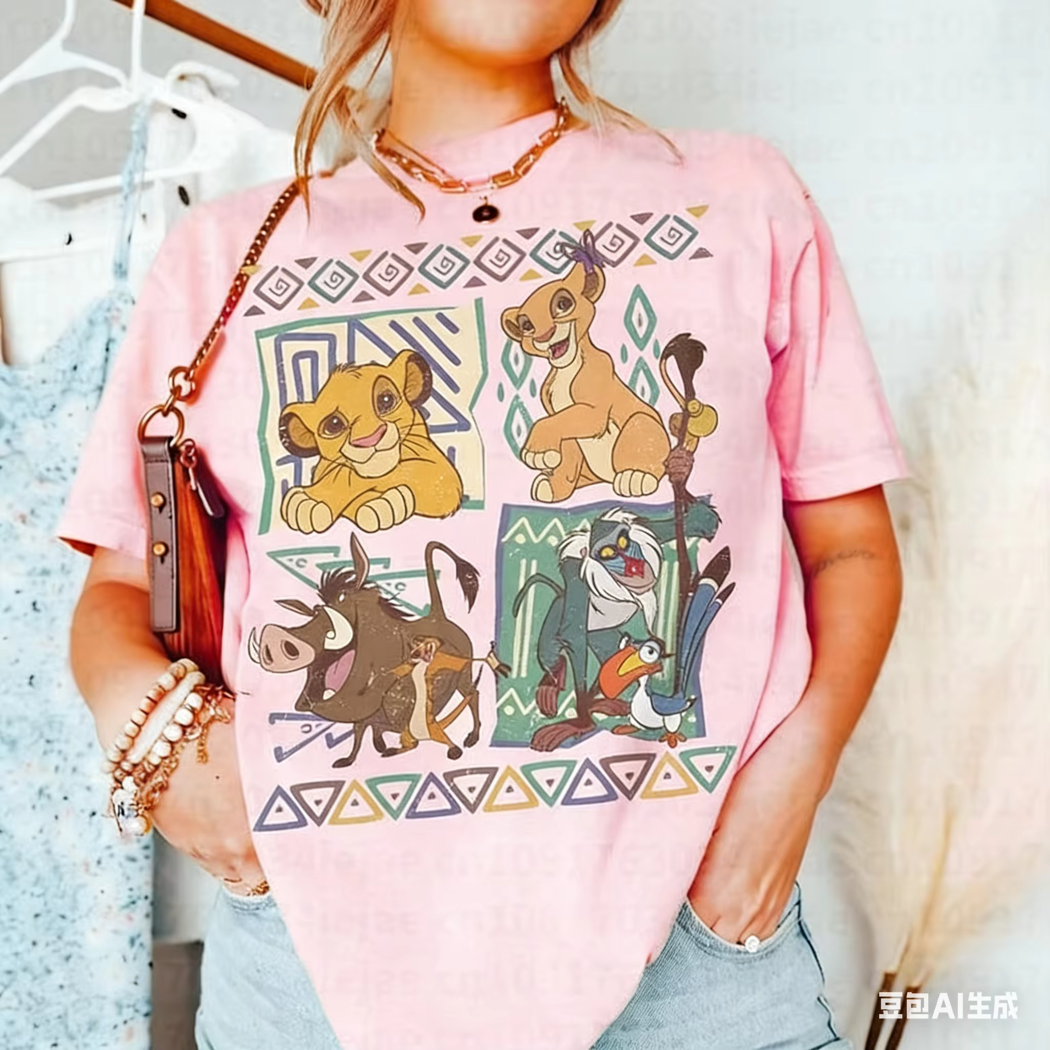 T-shirt en coton animé Le Roi Lion, décontracté et sportif, tendance pour adultes et enfants, T-shir