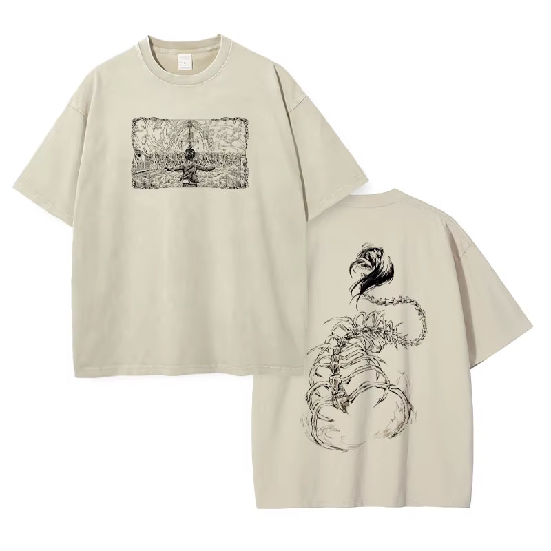 Eren Jaeger T-shirts Vintage lavé Anime t-titane a-attaque t-shirt Manga Shingeki no Kyojin Levi Mik