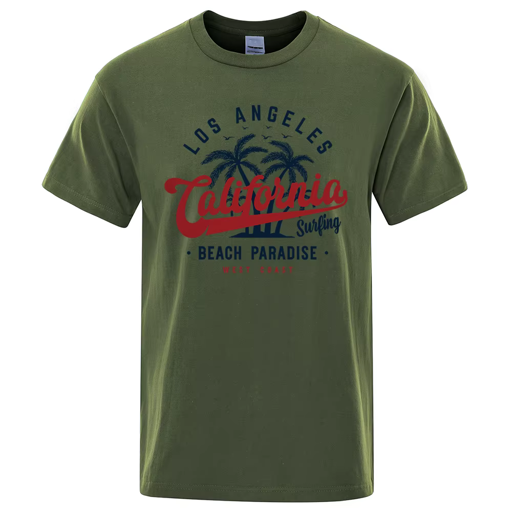 San Francisco, californie plage paradis hommes hauts mode col rond T-Shirt coton été T-Shirt respira