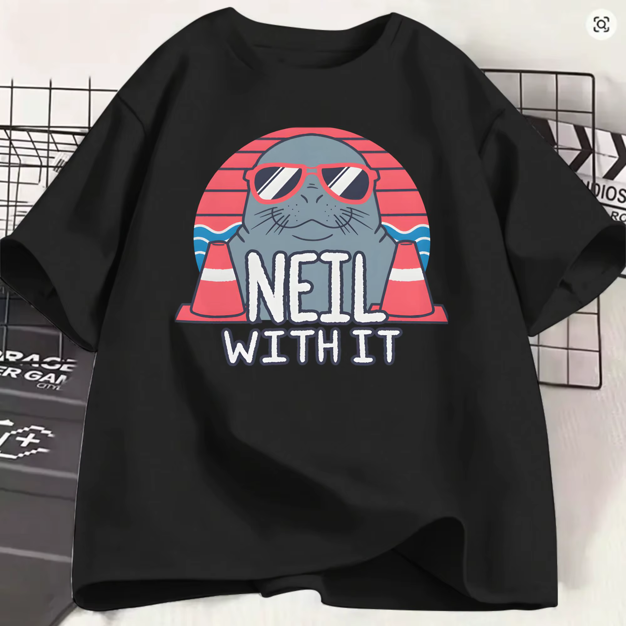T-Shirts pour hommes Neil The Seal, t-shirt créatif en pur coton, à manches courtes, col rond, vêtem