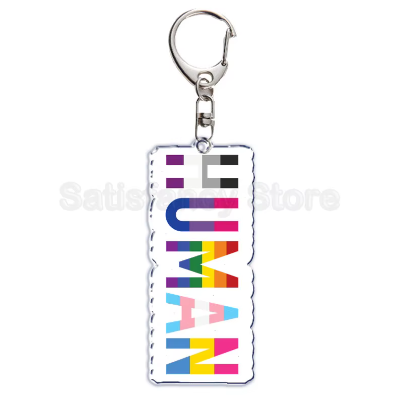 Gay Pride LGBT arc-en-ciel acrylique porte-clés LGBTQ Transparent Double face porte-clés porte-clés 