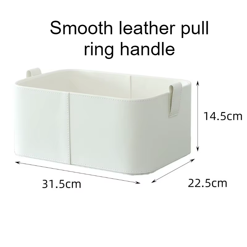 Boîte de rangement en cuir, boîtes de rangement pour vêtements, panier d'organisation d'accessoires 
