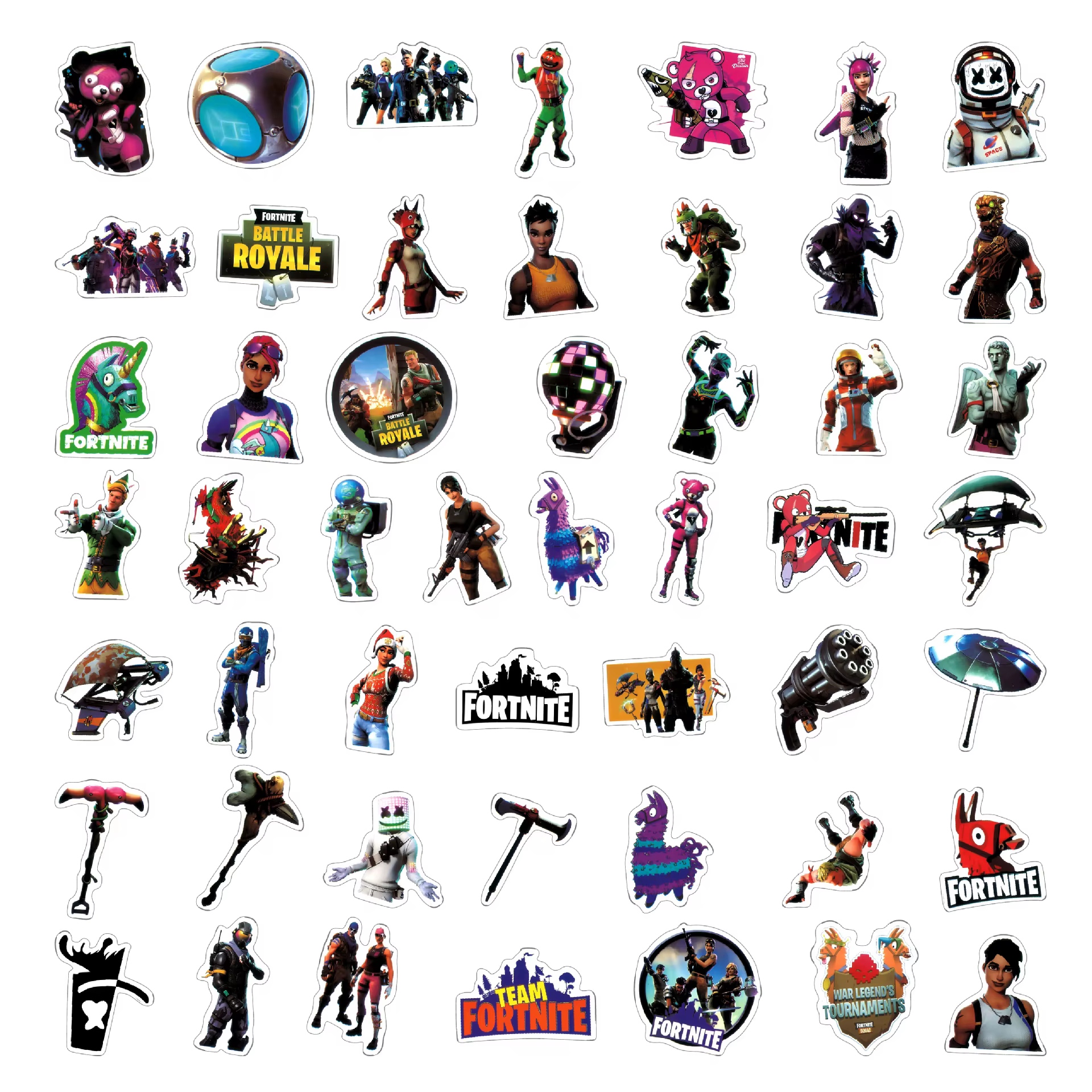 Autocollants Fortnite pour jeux de tir, cadeaux et récompenses pour enfants, fournitures pour fête d