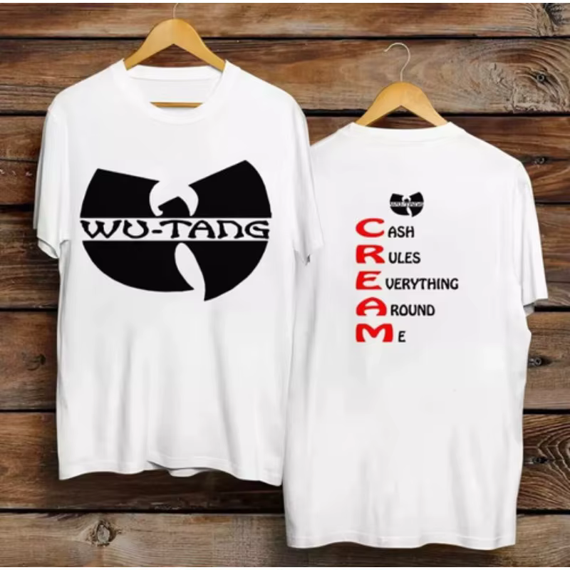 T-shirt unisexe Wu-Tang Clan CREAM Rap Hip Hop années 90, chemise en coton pour hommes
