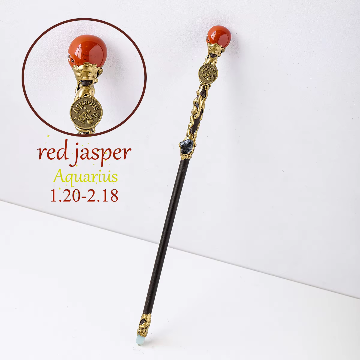 Sceptre magique en pierres naturelles, 12 signes du zodiaque, améthyste, Citrine, fée porte-bonheur,