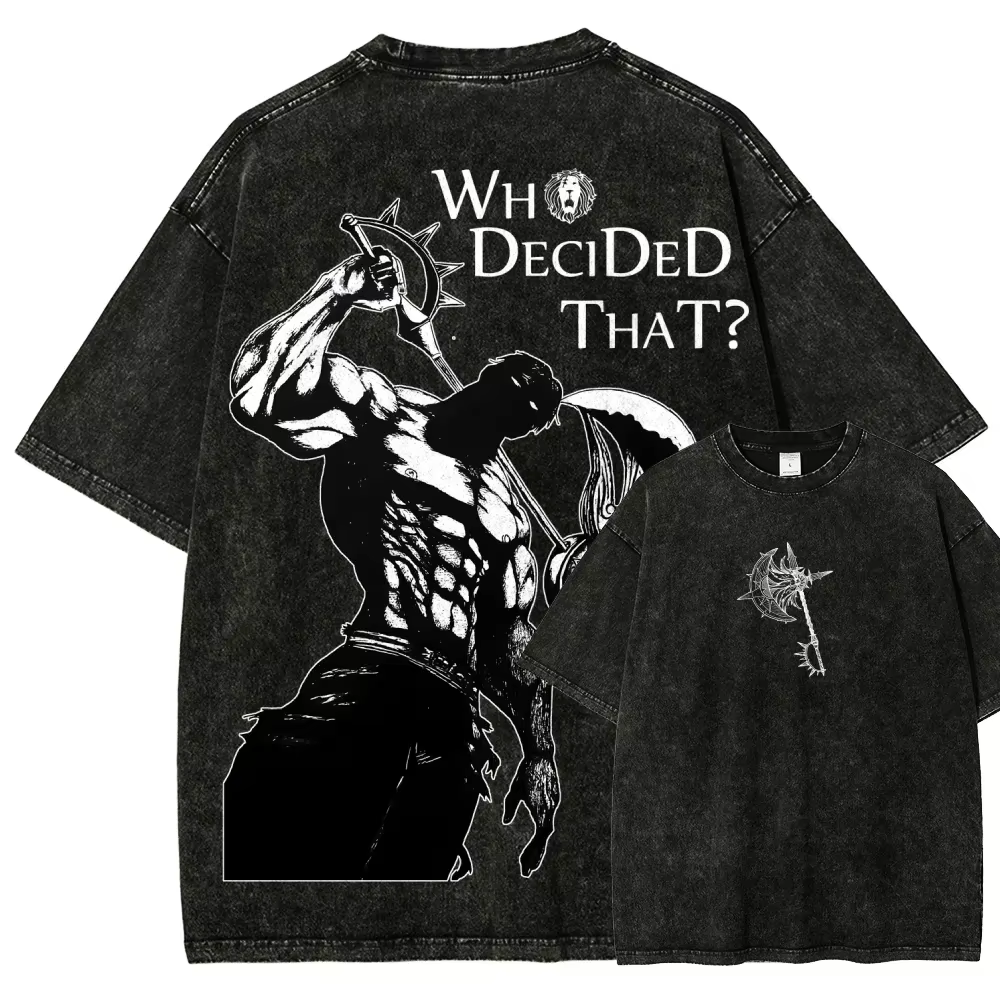 T-shirt imprimé graphique Escanor des sept péchés capitaux, style anime japonais, pour hommes et fem