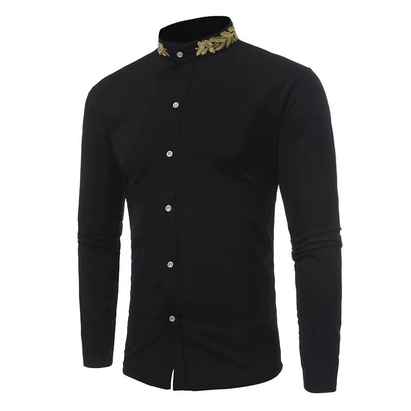 Chemises d'été décontractées à manches longues pour hommes, coupe cintrée, col rabattu, chemises for