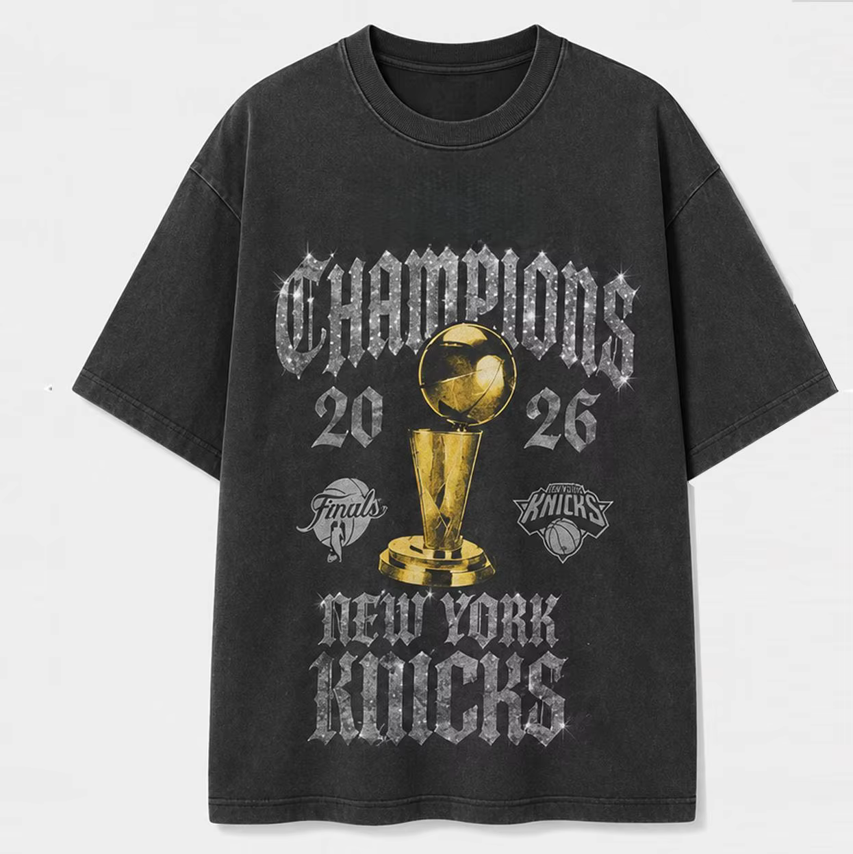 T-shirt vintage lavé King of New York Jalen Brunson pour hommes et femmes, vêtements d'été en coton,