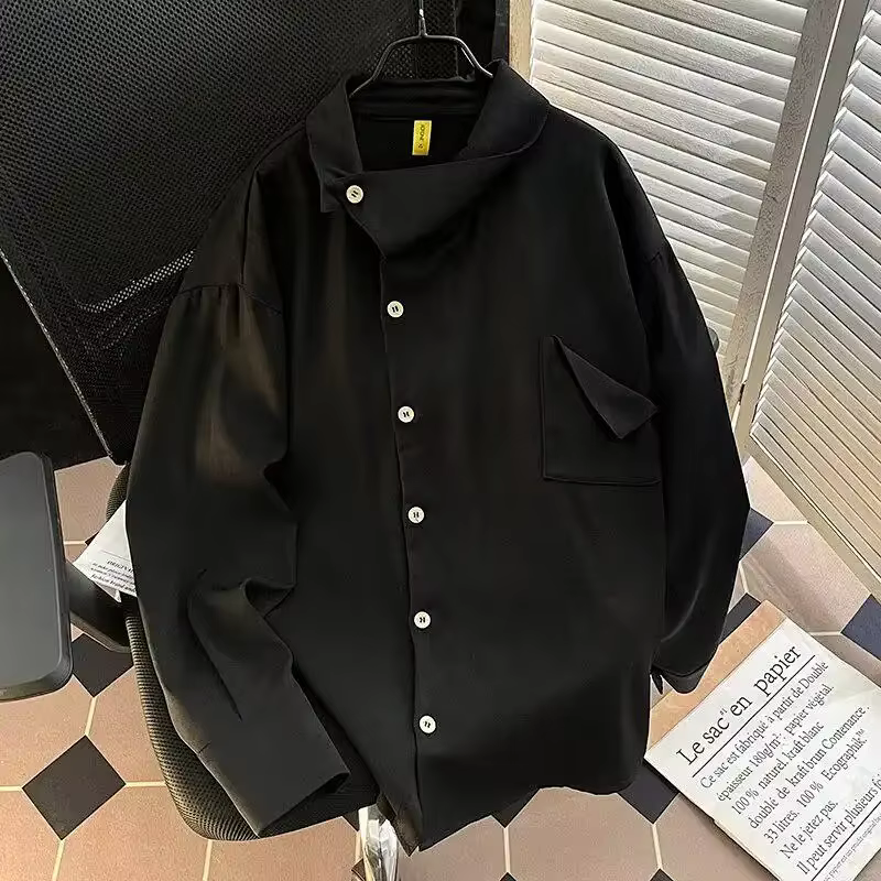 Vêtements pour hommes chemises unisexes à la mode nouveaux hauts amples chemises de manteau à manche