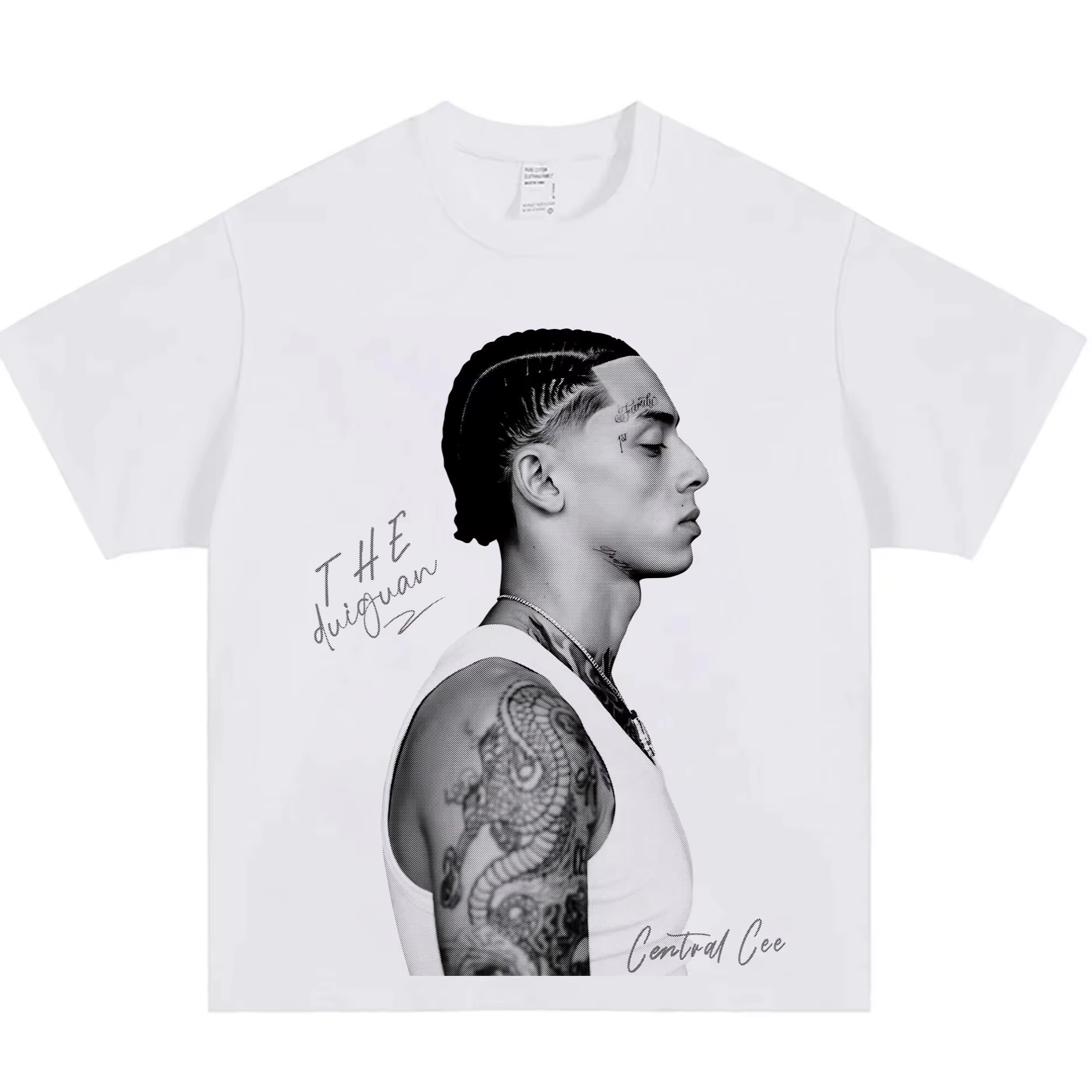 T-shirt graphique Central Cee été 2026 pour homme – Style minimaliste, tee-shirt Hip Hop pour fans d