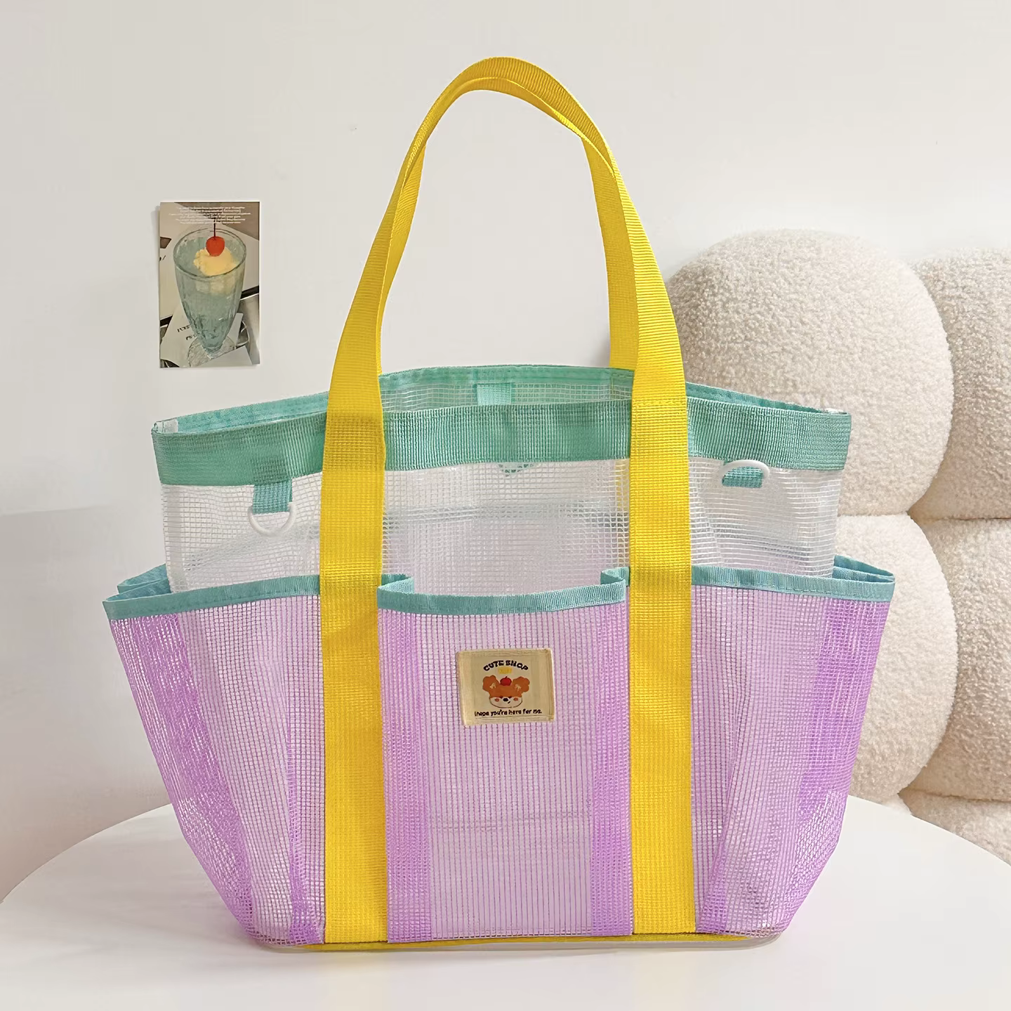 Sac de natation en maille respirant, portable, grande capacité, pour la plage, le voyage, le fitness