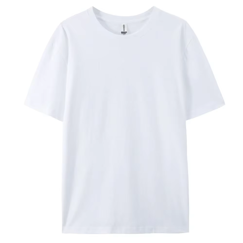 T-shirt décontracté à manches courtes pour hommes, 100% coton doux, avec motif de document solide