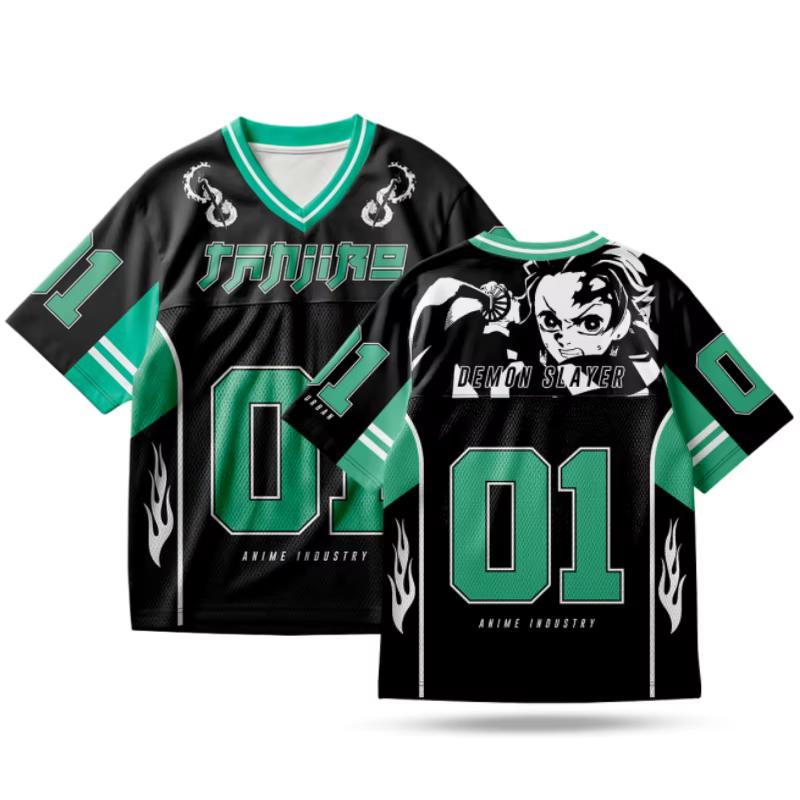 Maillot de football Demon Slayer Tanjiro Kamado Anime, pour hommes, femmes et enfants, chemise de sp