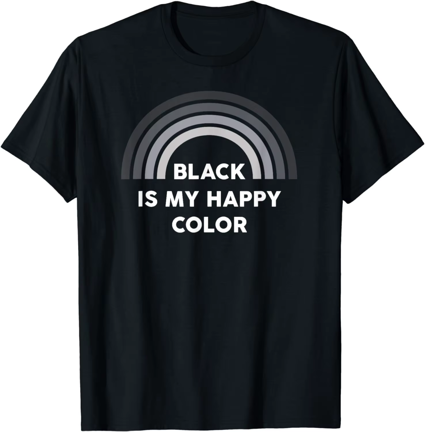 Black Is My Happy Document Dark Humor T-Shirt pour hommes, Ironic Street Fashion, Casual Couple Clot