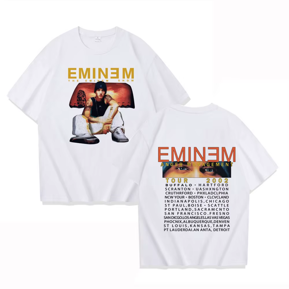 Rappeur Eminem Album de musique T-shirt Tour du monde cadeau pour Fan T-shirt hommes femmes T-shirt 