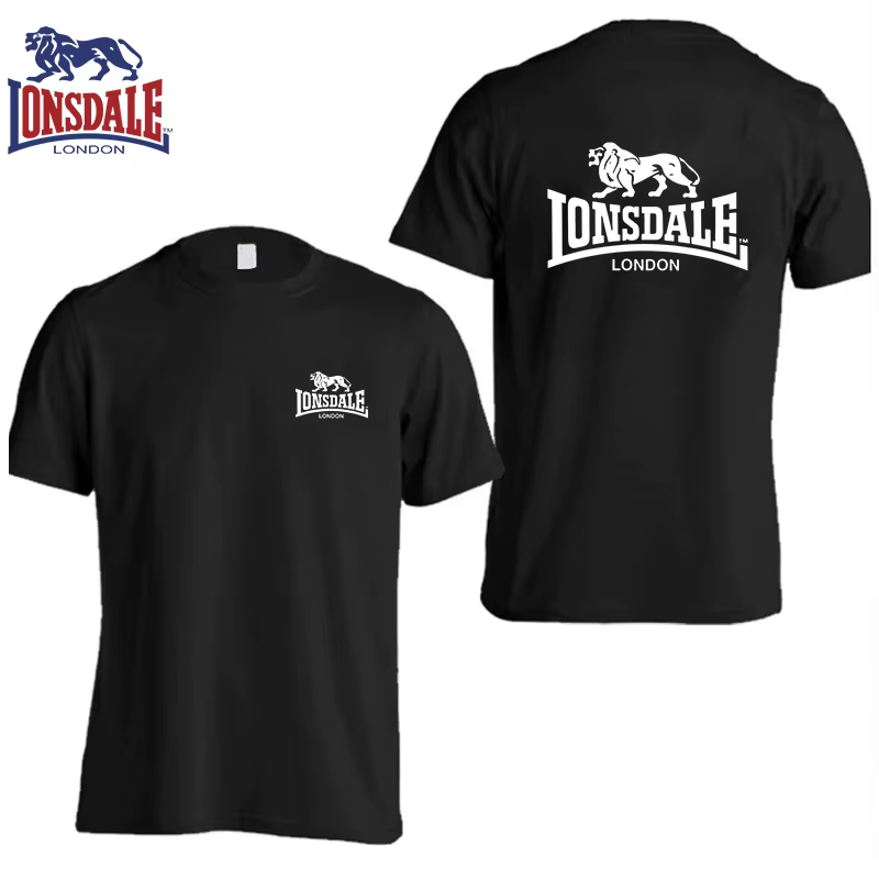 T-shirt d'été à manches courtes avec logo LONSDALE pour hommes, nouveau haut de sport pour femmes en