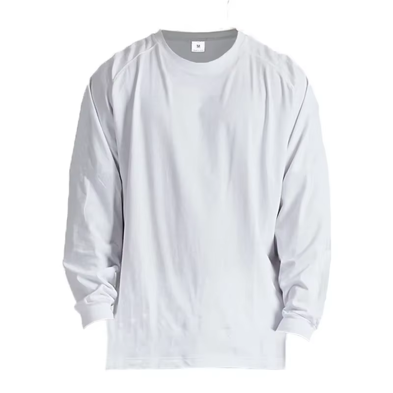 T-shirts amples à manches longues pour hommes, surdimensionnés, unis, Fitness, respirant, entraîneme