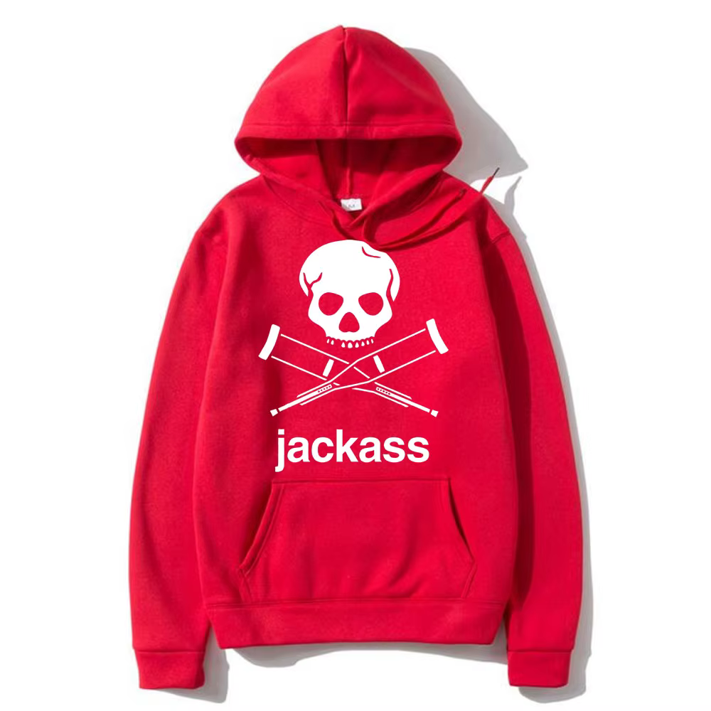 Jackass – sweat à capuche noir avec Logo graphique imprimé pour homme et femme, vêtement Streetwear 