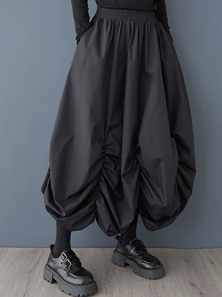 Coton surdimensionné vintage taille haute printemps été automne décontracté ample longue pour femme 