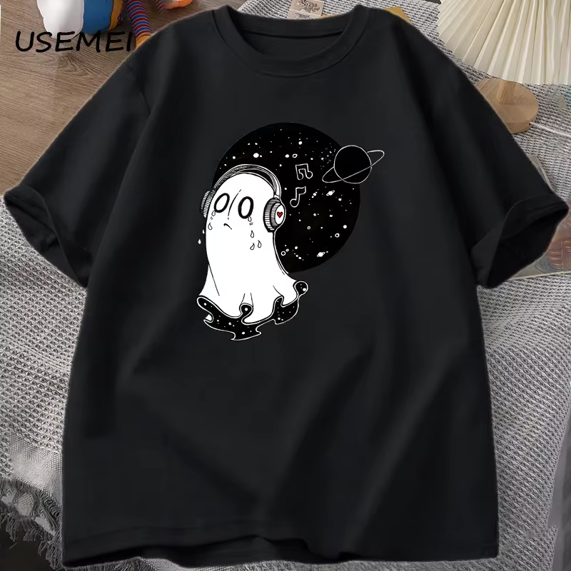 Napstablook Undertale T-shirt à manches courtes en coton pour hommes et femmes, haut à col rond, vêt