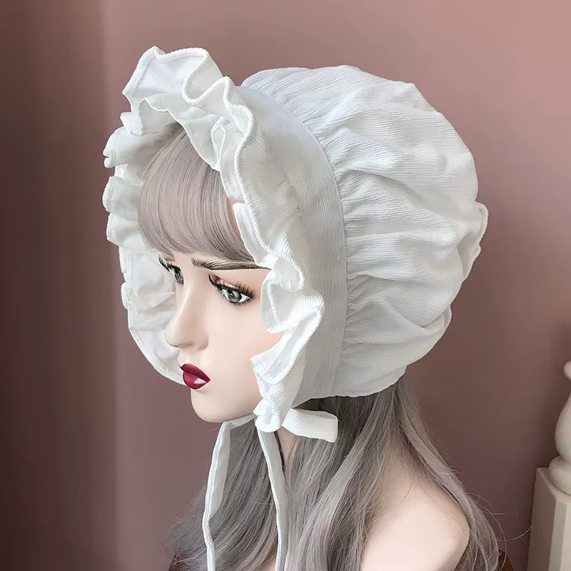 Chapeau de demoiselle, accessoires de Costume de Cosplay Lolita pour fille, à volants rétro réglable