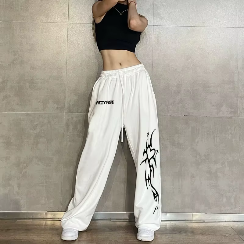 Pantalon de survêtement Hip Hop pour femme, pantalon de danse décontracté, streetwear de printemps e