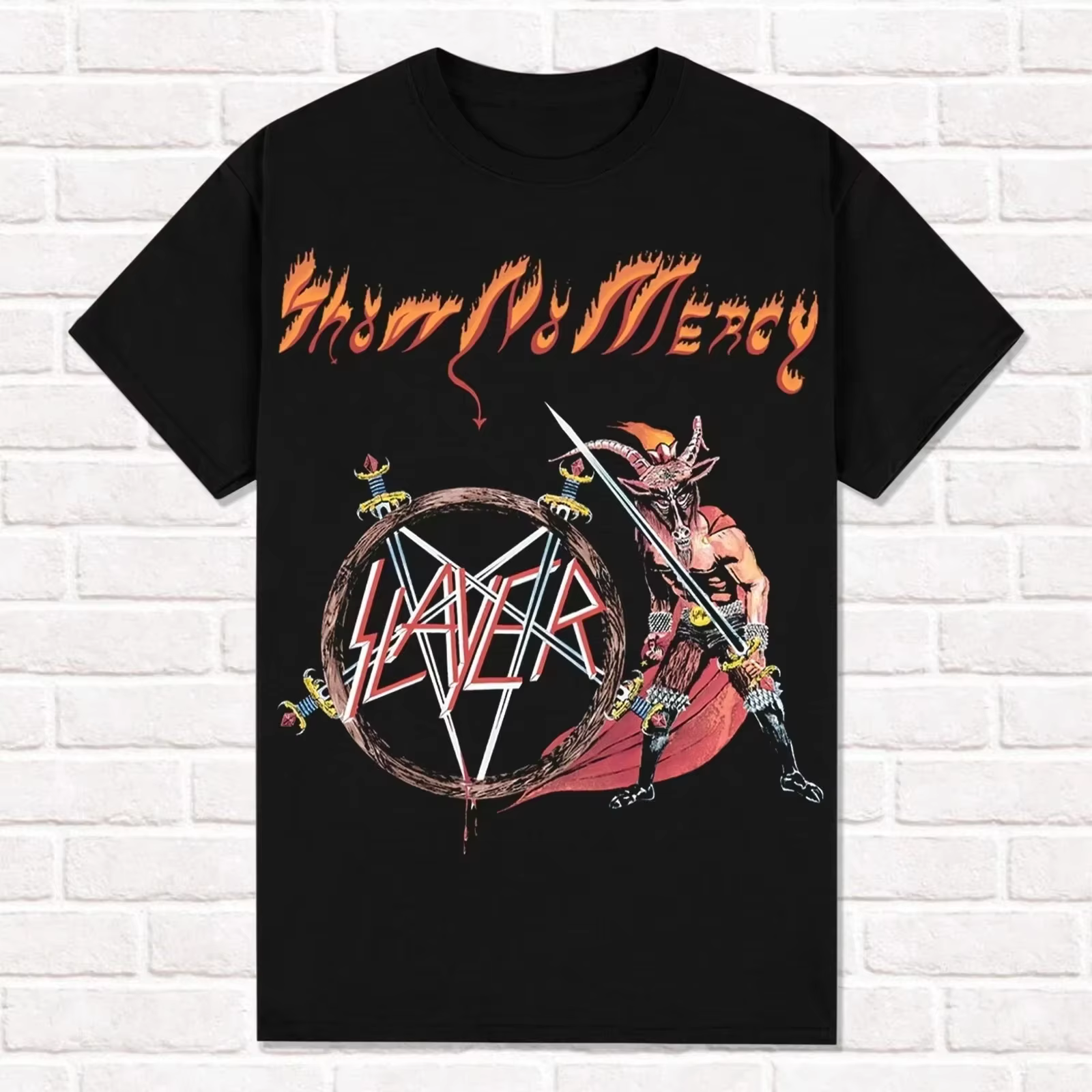T-shirt Slayer noir Show No Mercy 1983 Thrash Metal Heavy Metal, t-shirt unisexe en coton à manches 