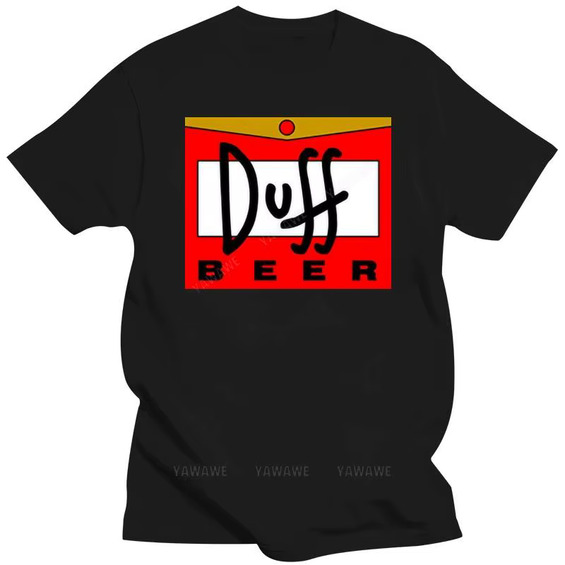 T-shirt manches courtes homme, estival et décontracté, marque populaire Duff Beer, en coton, 343