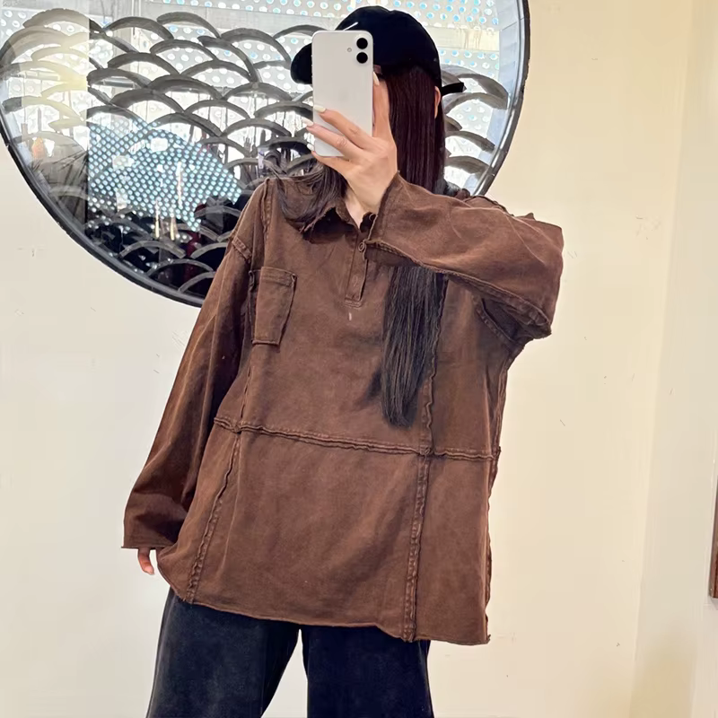 Masss Wasss 2025 automne femmes mode élégant t-shirts femmes européen Vintage Design hauts Harajuku 