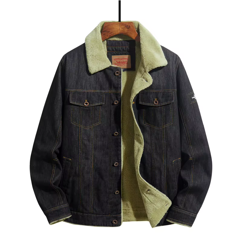 Hommes Denim vestes automne hiver agneau doublure polaire chaud Jean manteaux de haute qualité homme
