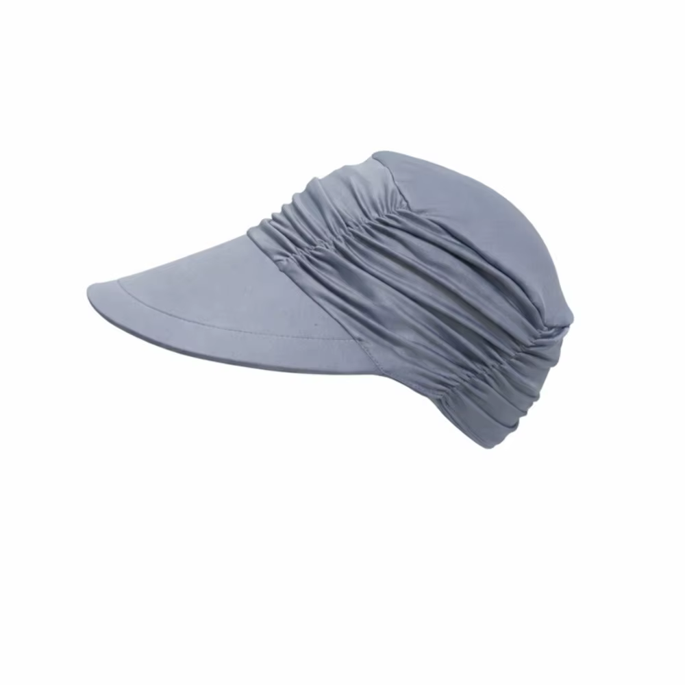 Chapeau de soleil à large bord pour femme, ajustement élastique, design plissé, visière rafraîchissa