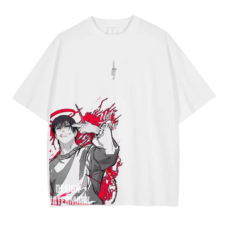 Anime J-Jujutsu K-Kaisen T Shirts Oversized Vintage Washed Fushiguro Toji T-shirt Manga Gojou Satoru
