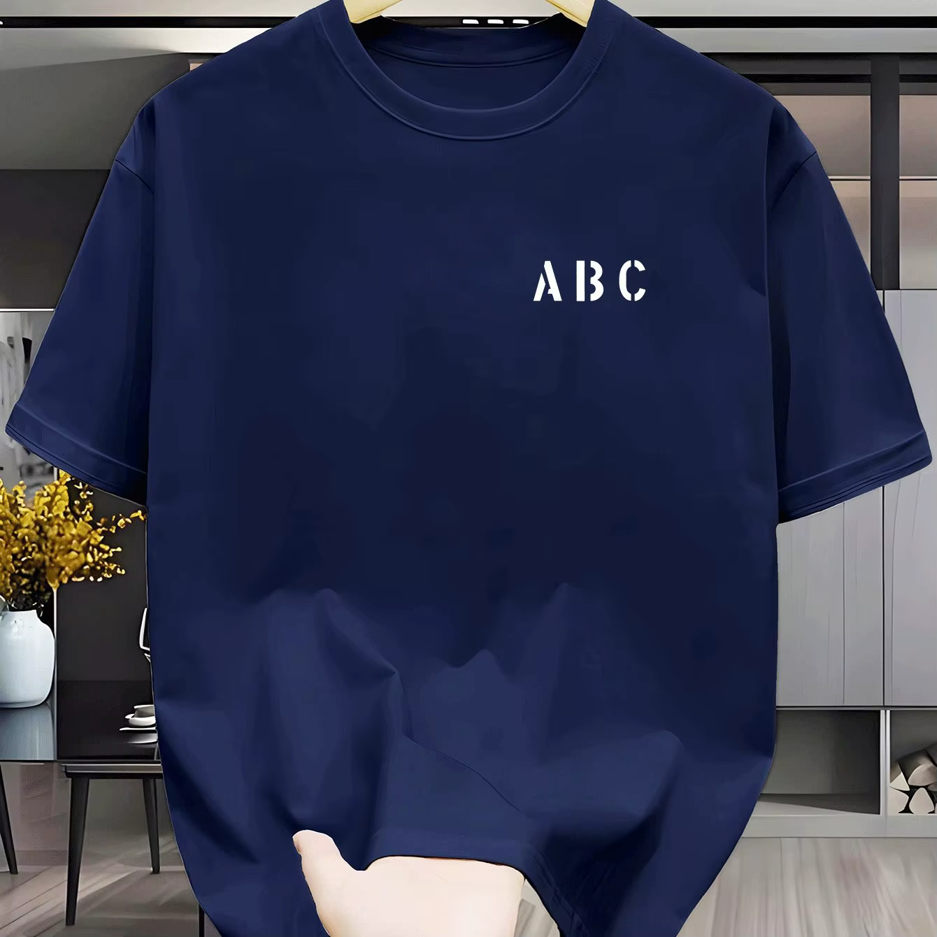 T-shirt léger et respirant à manches courtes pour homme - Haut décontracté d'été à col rond, couleur