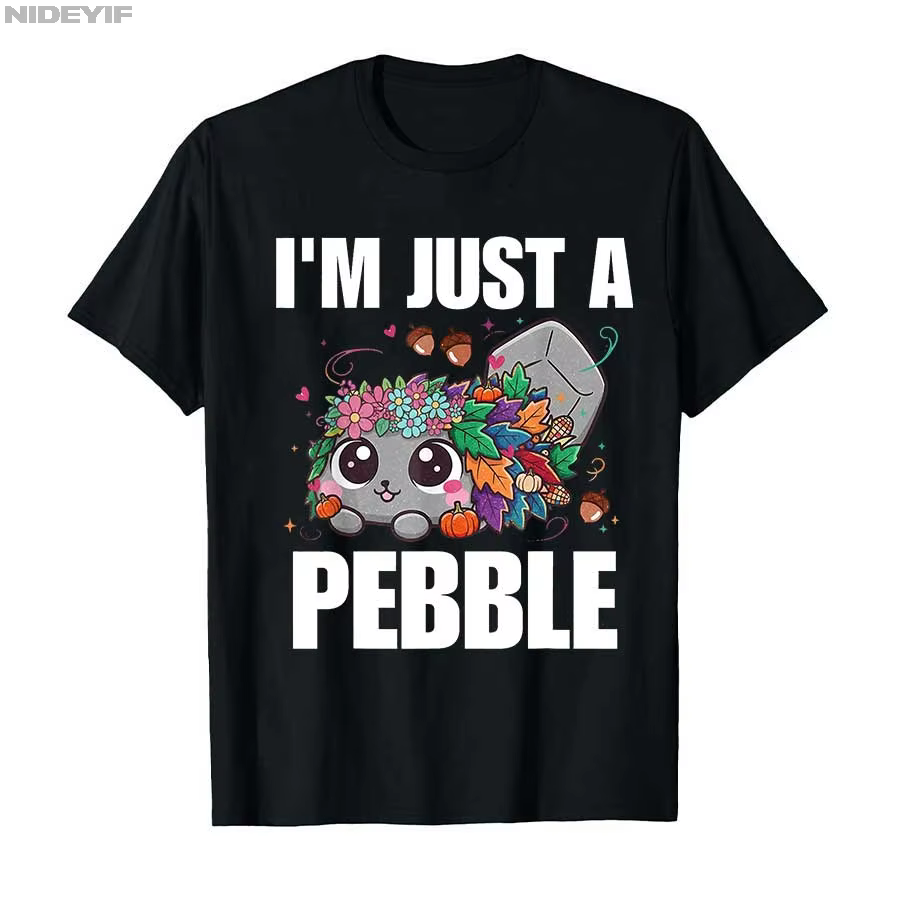 T-shirt I'm Just Pebble Funny Cute Dandy Pebble pour hommes et femmes, 100% coton, hauts à manches c