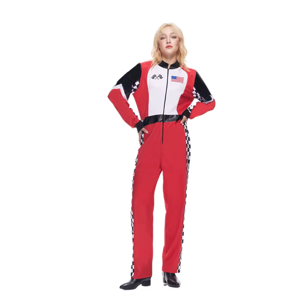 Costume de chauffeur de voiture de course Roxy pour femmes, tenues de course d'halloween pour adulte