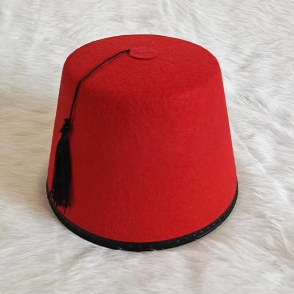 Chapeau Fez rond en feutre, chapeau marocain respirant, Tarboosh, chapeau Fez ottoman, cosplay turc,