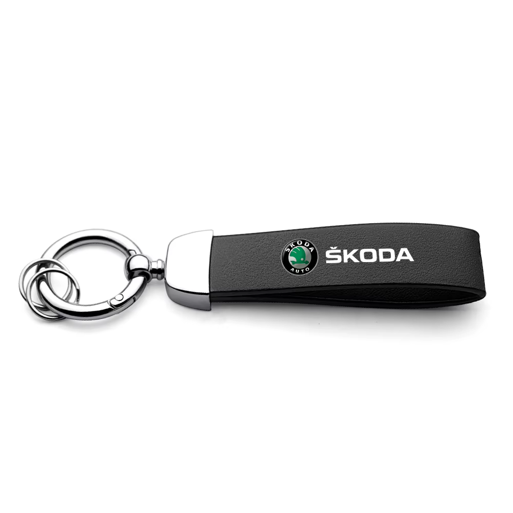 Porte-clés en cuir avec Logo de voiture, accessoires automobiles pour Skoda Kodiaq Octavia Fabia Kar