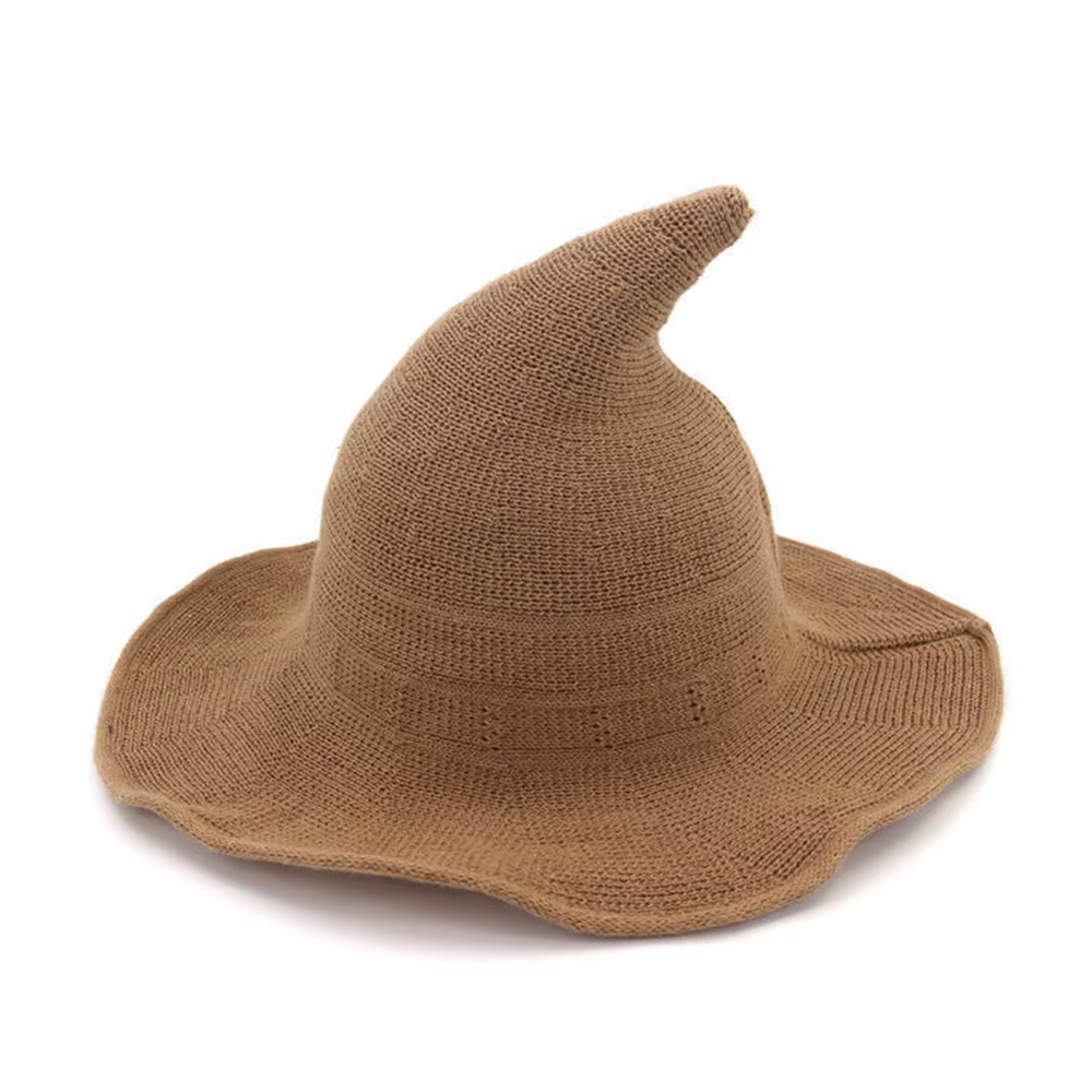 Chapeau de sorcière d'halloween, chapeau à Long pointe tricoté pour femmes, chapeau de fête d'hallow