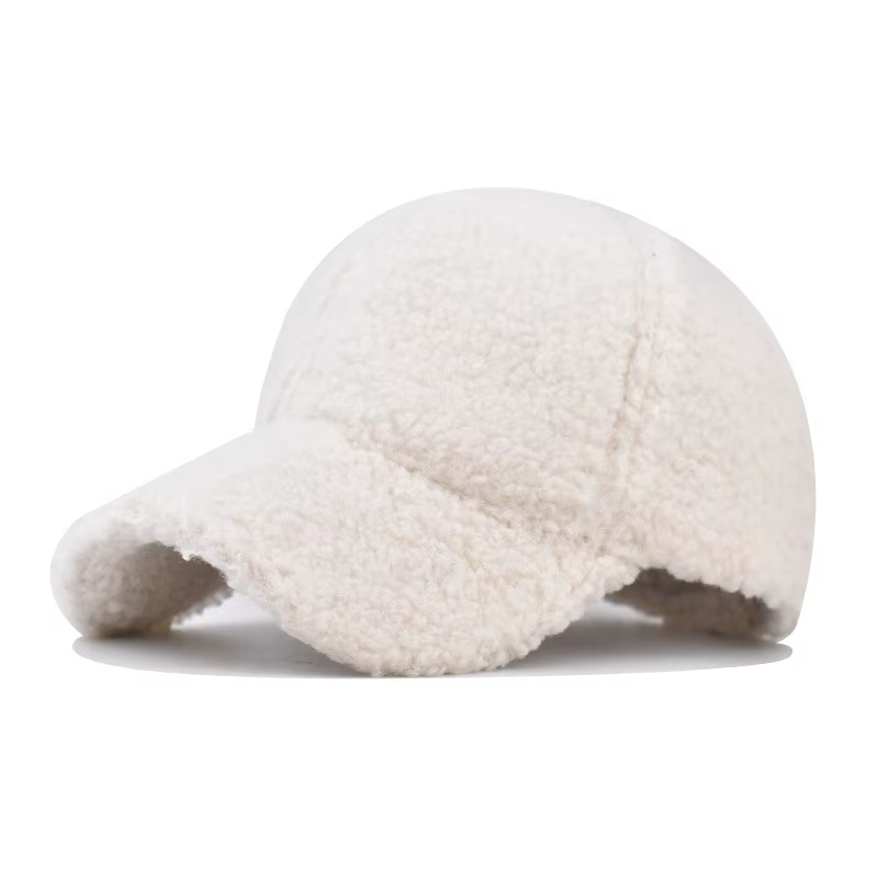 Casquettes de baseball en laine d'agneau vert beige FS pour hommes, chapeaux d'hiver chauds en peluc