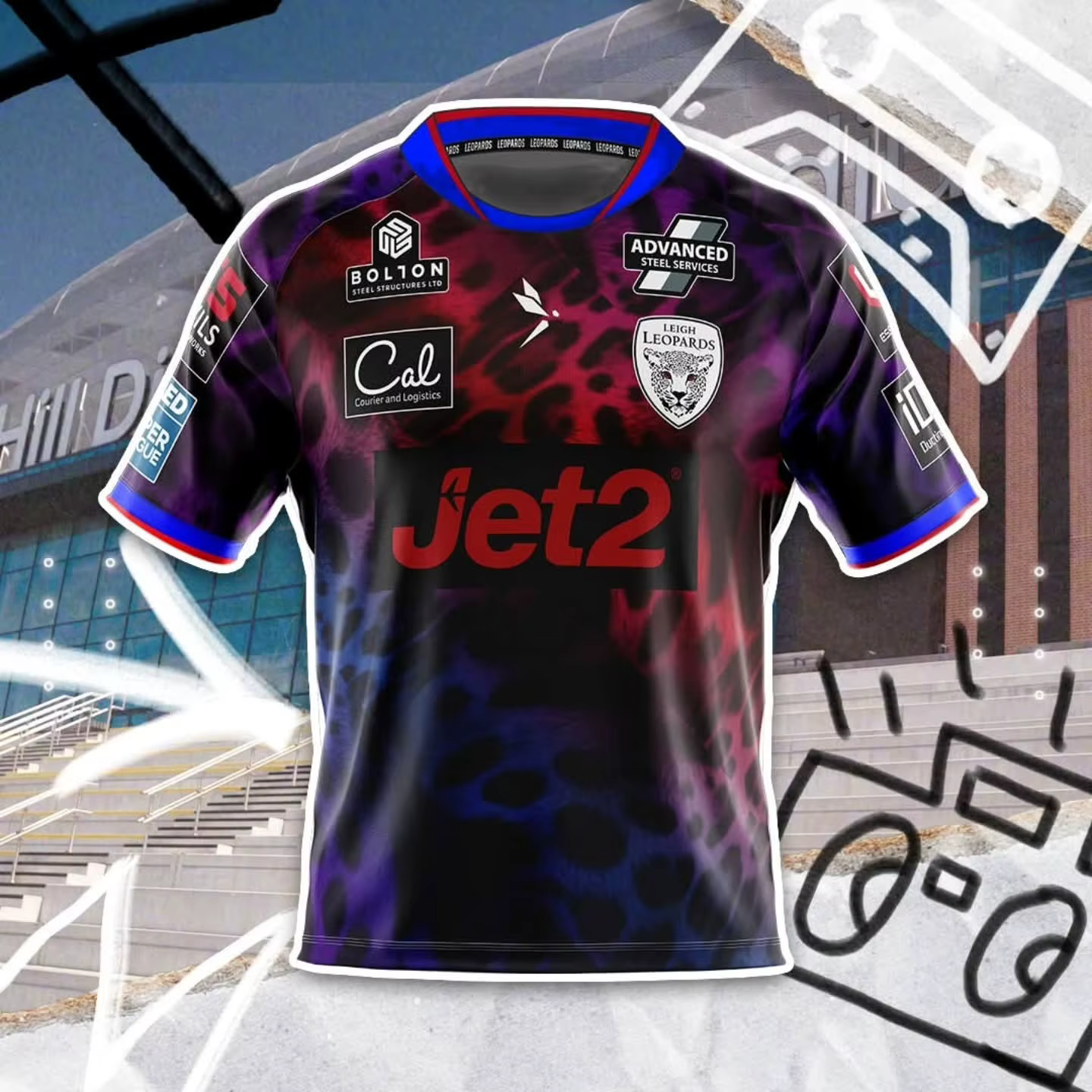 Nouveau Maillot de Rugby Homme Leigh Leopards 2026 Y2K – T-shirt Décontracté à Séchage Rapide pour l