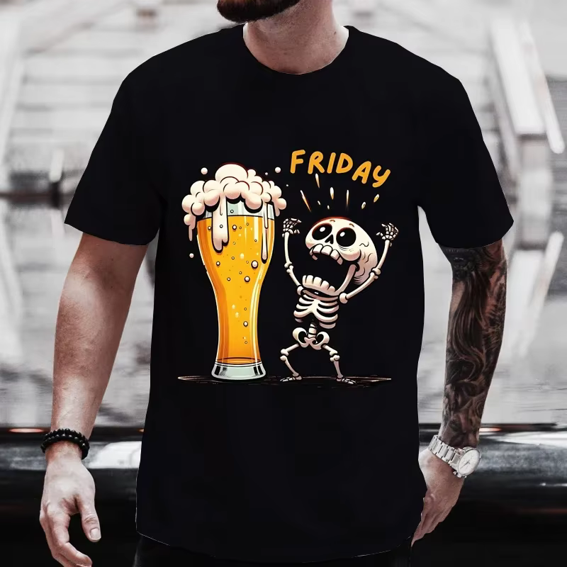 T-shirts d'été pour hommes, t-shirts amusants à imprimé crâne 3D pour homme, nouvelle mode, t-shirt 