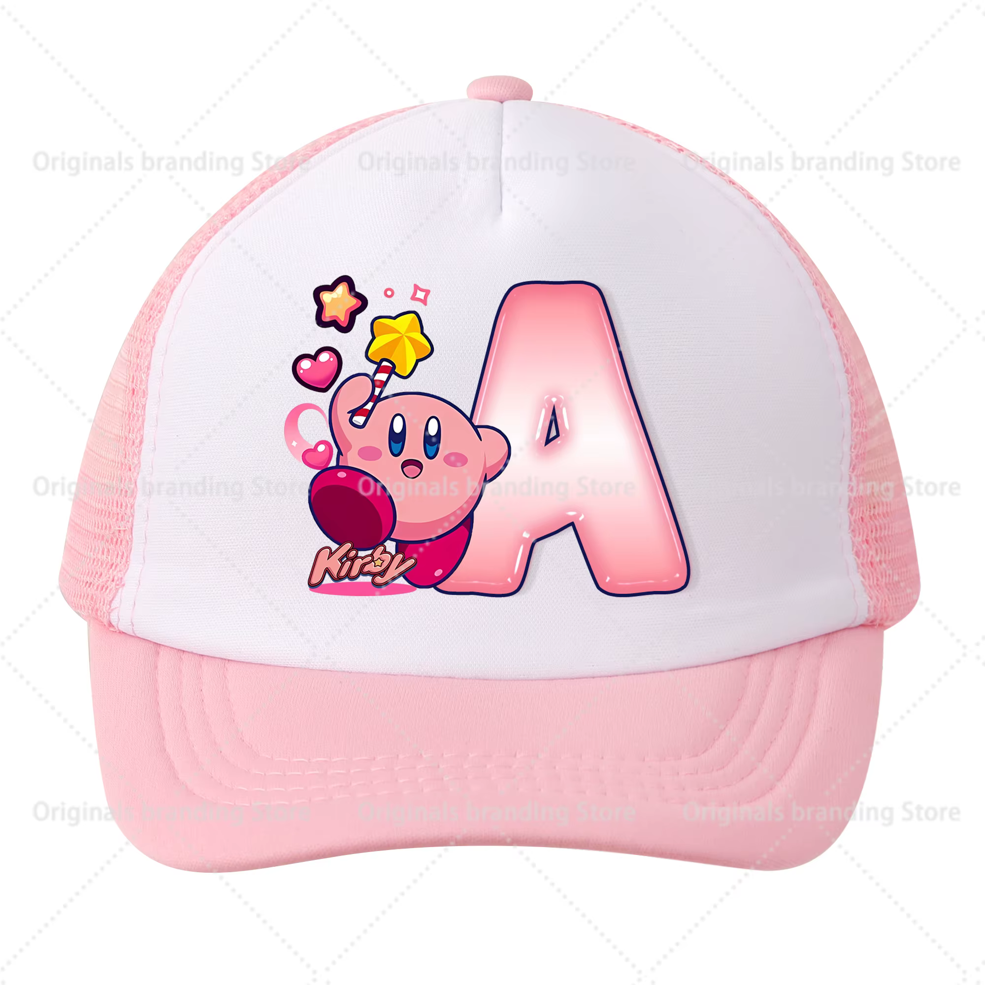 Casquette de baseball pour fille Kirby, motif dessin animé, lettres A-Z, chapeau respirant pour femm