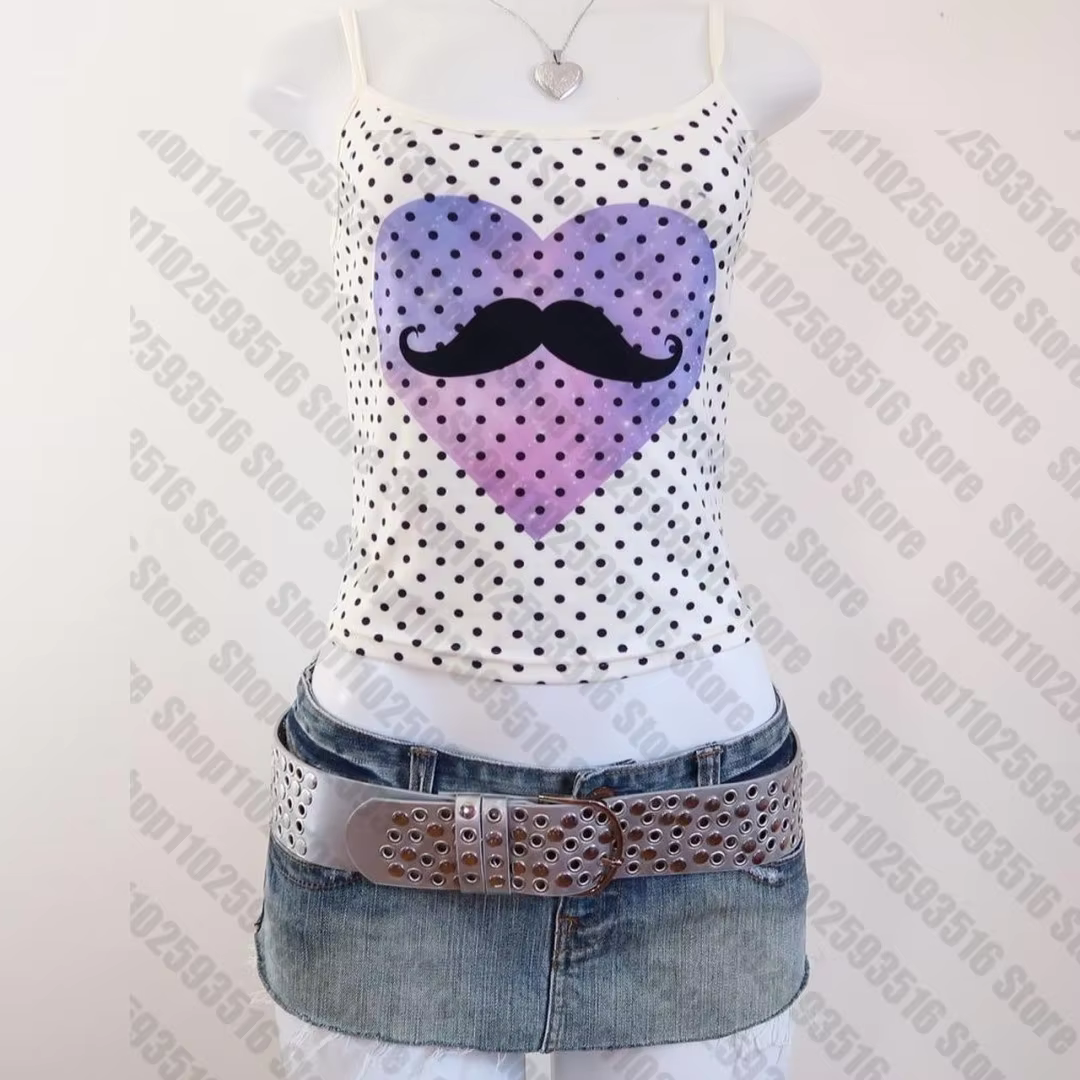 Vêtements pour femmes, crop tops pour femmes, style trashy Y2k 2000s, hauts mignons avec bretelles, 