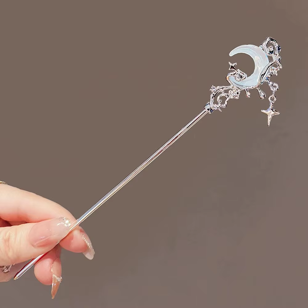 Épingle à cheveux française pour femmes, accessoires pour cheveux, étoiles douces, lune, pierres pré