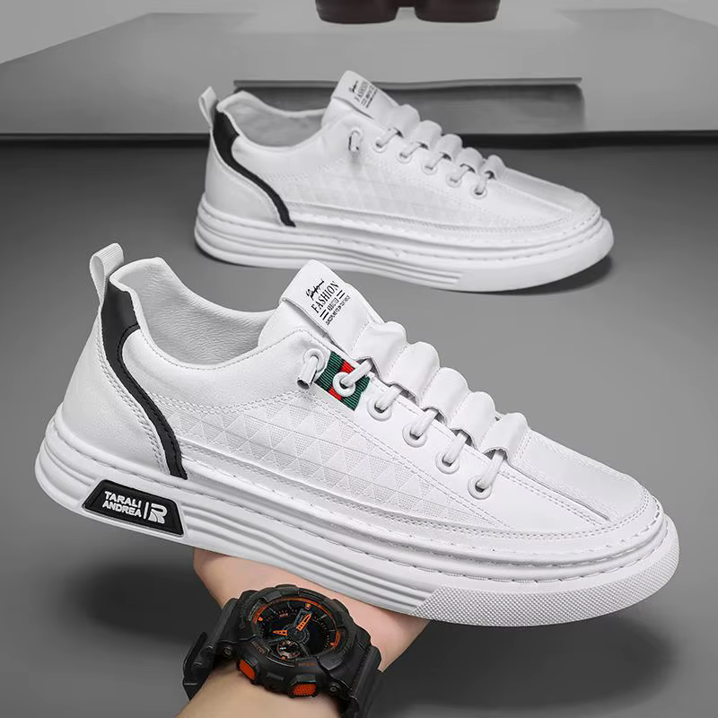Baskets décontractées et tendance pour homme, polyvalentes et à la mode, à bout rond, avec empeigne 