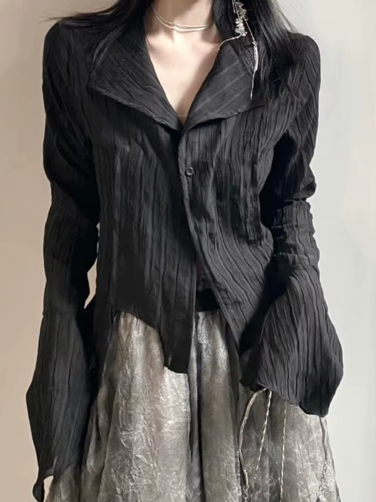 Chemises Cool à Manches sulfde Style Coréen pour Femme, Vintage, Mode, Design Asymétrique, Hipster, 