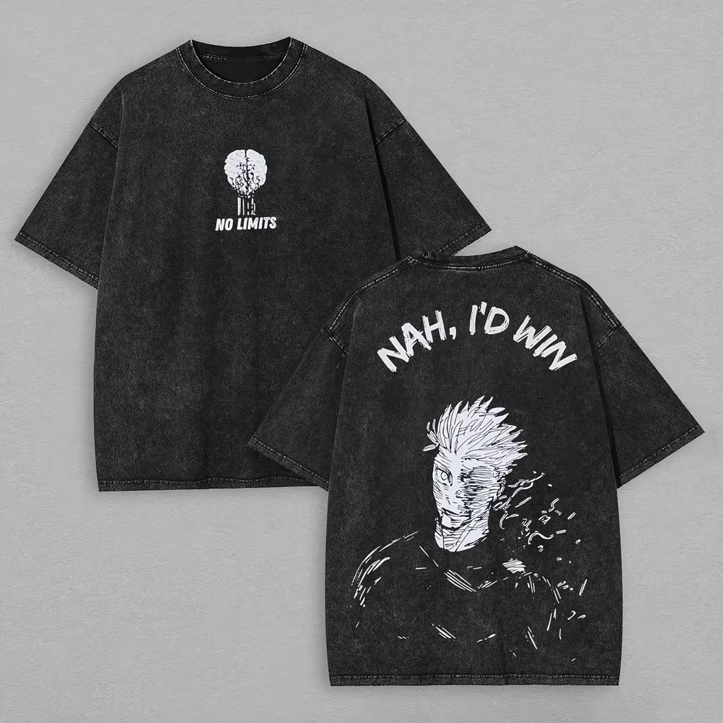 Nouveau Anime Jujutsu Kaisen Gojo Satoru T-shirt graphique Vintage lavé T-shirt hommes femmes vêteme