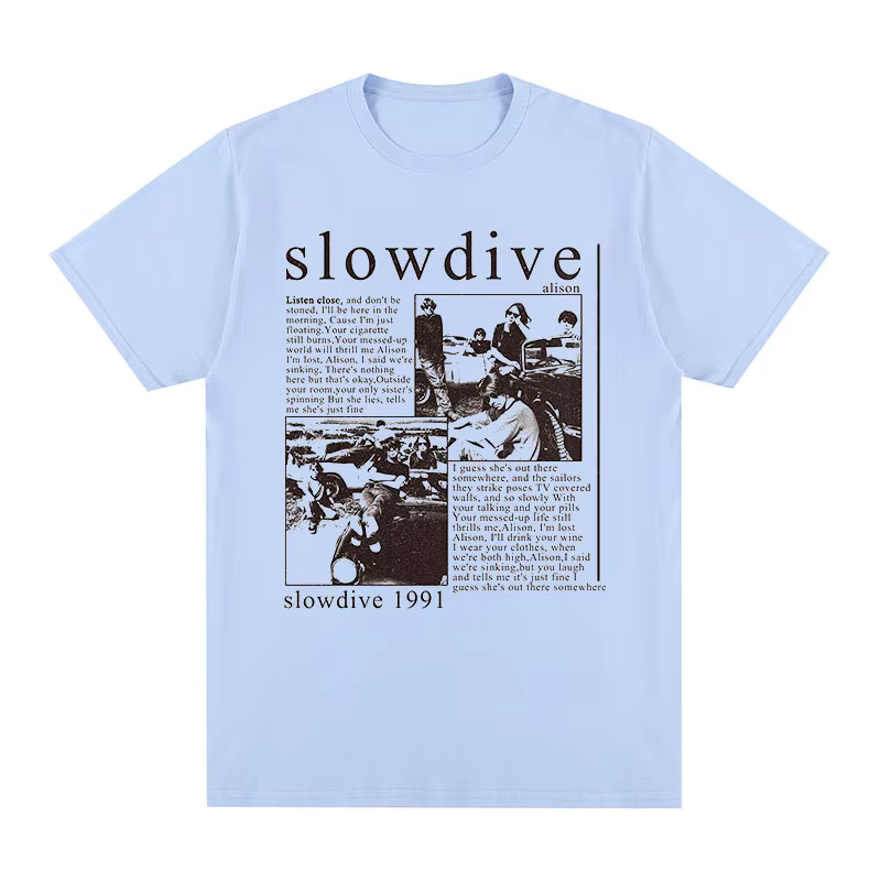 Slowdive Alison 1991 Vintage T-shirt Tour 90s classique coton hommes T-shirt nouveau T-shirt femmes 