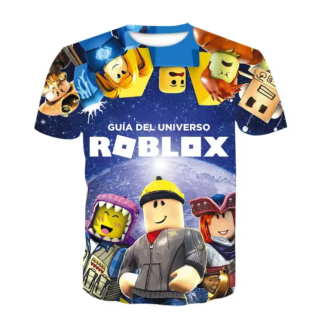 Roblox – t-shirt imprimé en 3D pour enfants, personnage de dessin animé, manches courtes, hauts d'ét